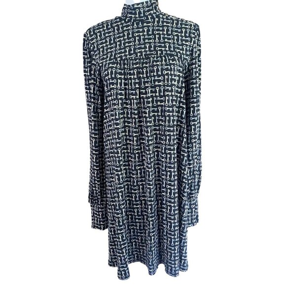 Juicy couture key print silk dress in champagne XL - Picture 2 of 8